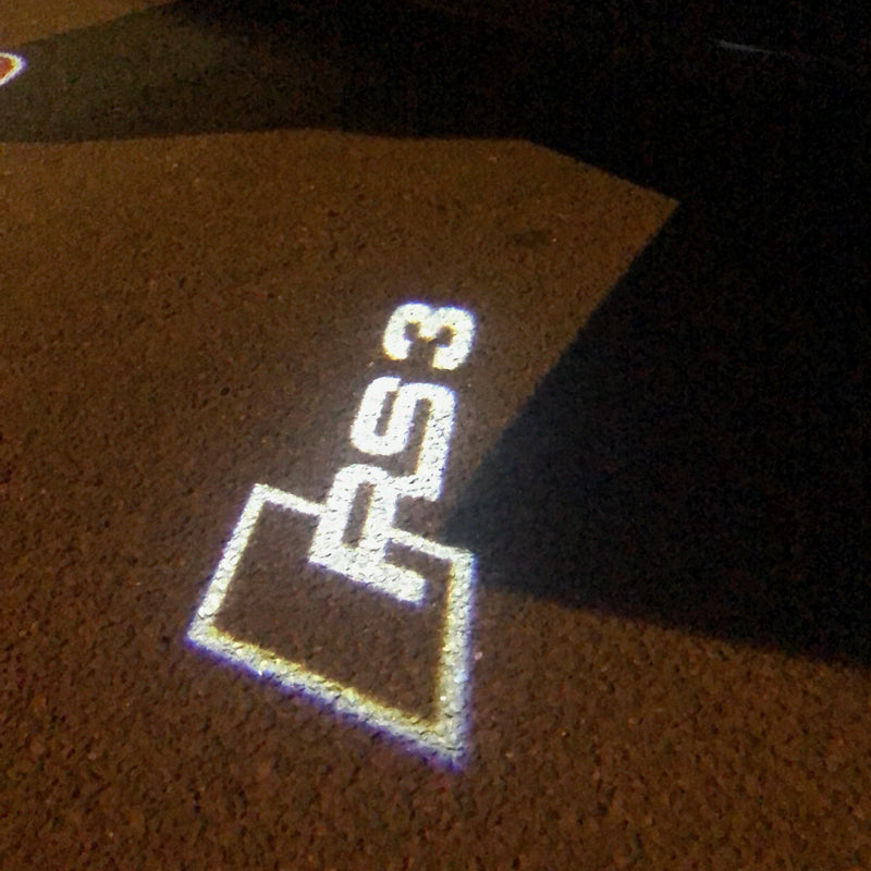 AUDI RS3 LOGO PROJECTOT LIGHTS Nr.120 (Menge 1 = 2 Logofolien /2 Türleuchten） 