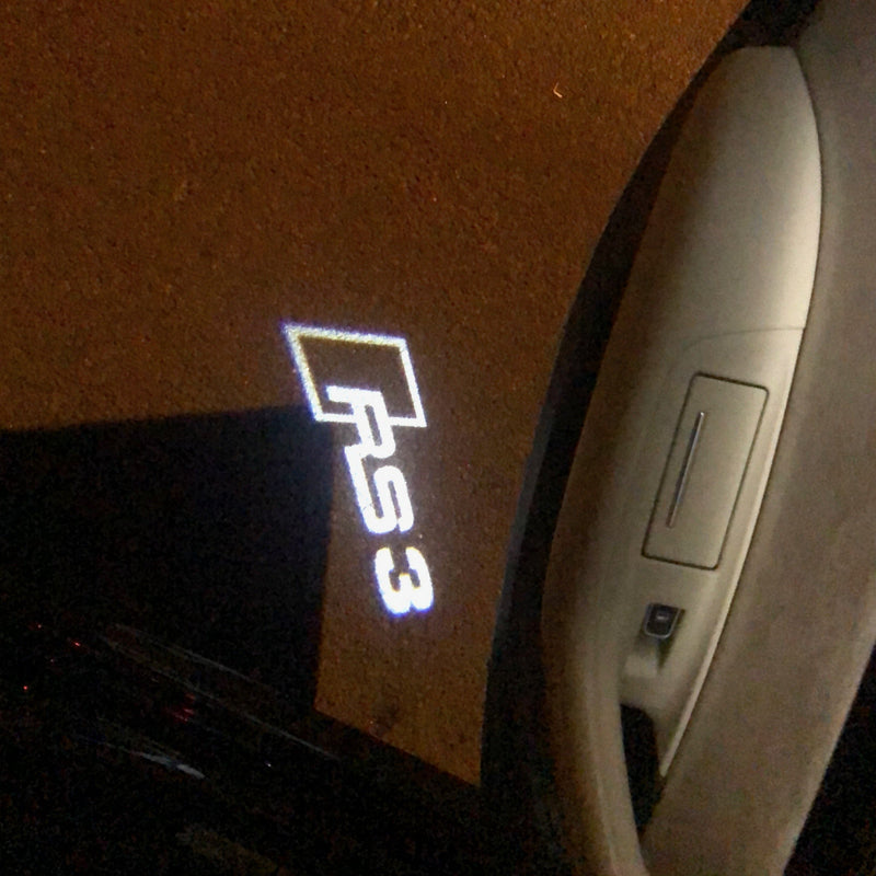 AUDI RS3 LOGO PROJECTOT LIGHTS Nr.120 (Menge 1 = 2 Logofolien /2 Türleuchten） 