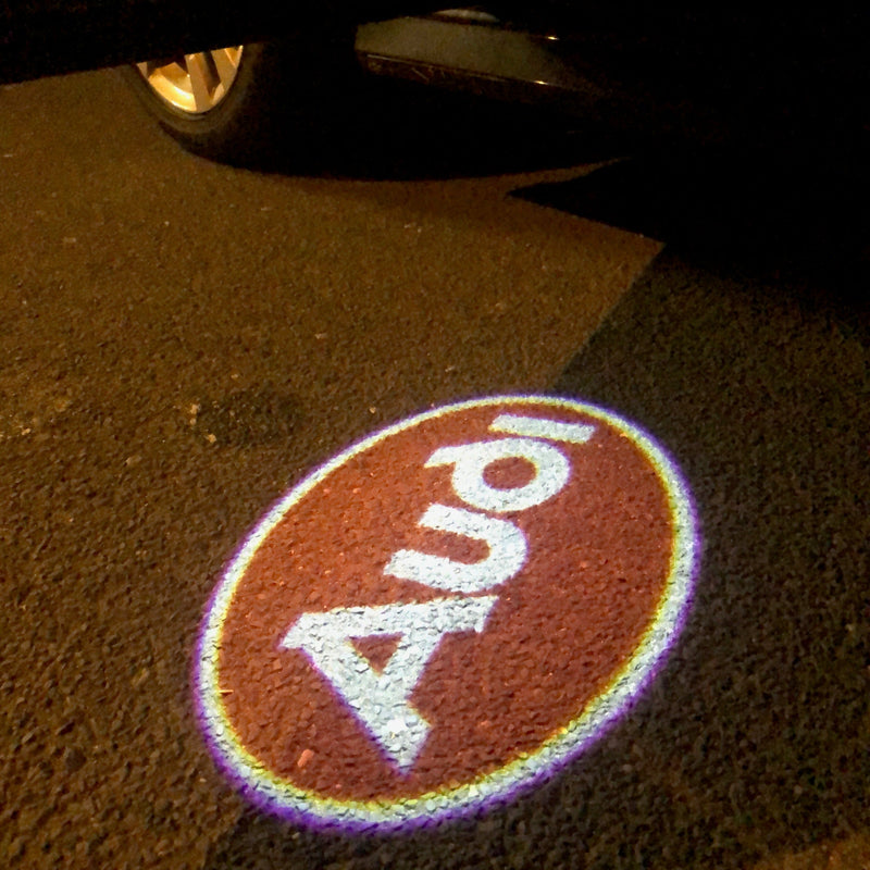 AUDI Original LOGO PROJECTOT LIGHTS Nr.006 (Menge 1 = 2 Logofolien /2 Türleuchten） 