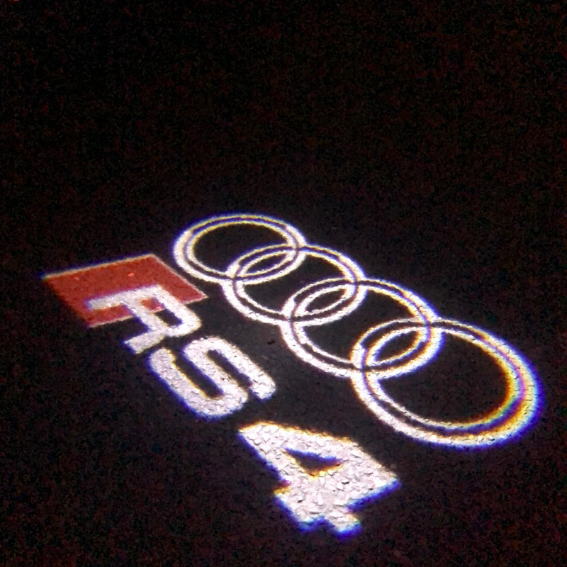 AUDI RS4 LOGO PROJECTOT LIGHTS Nr.130 (quantità 1 = 2 pellicole logo /2 luci porta） 