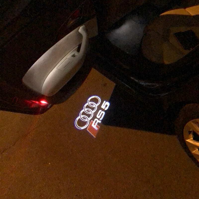 AUDI RS5 LOGO PROJECTOT LIGHTS Nr.136  (quantity 1 = 2 Logo Films /2 door lights）