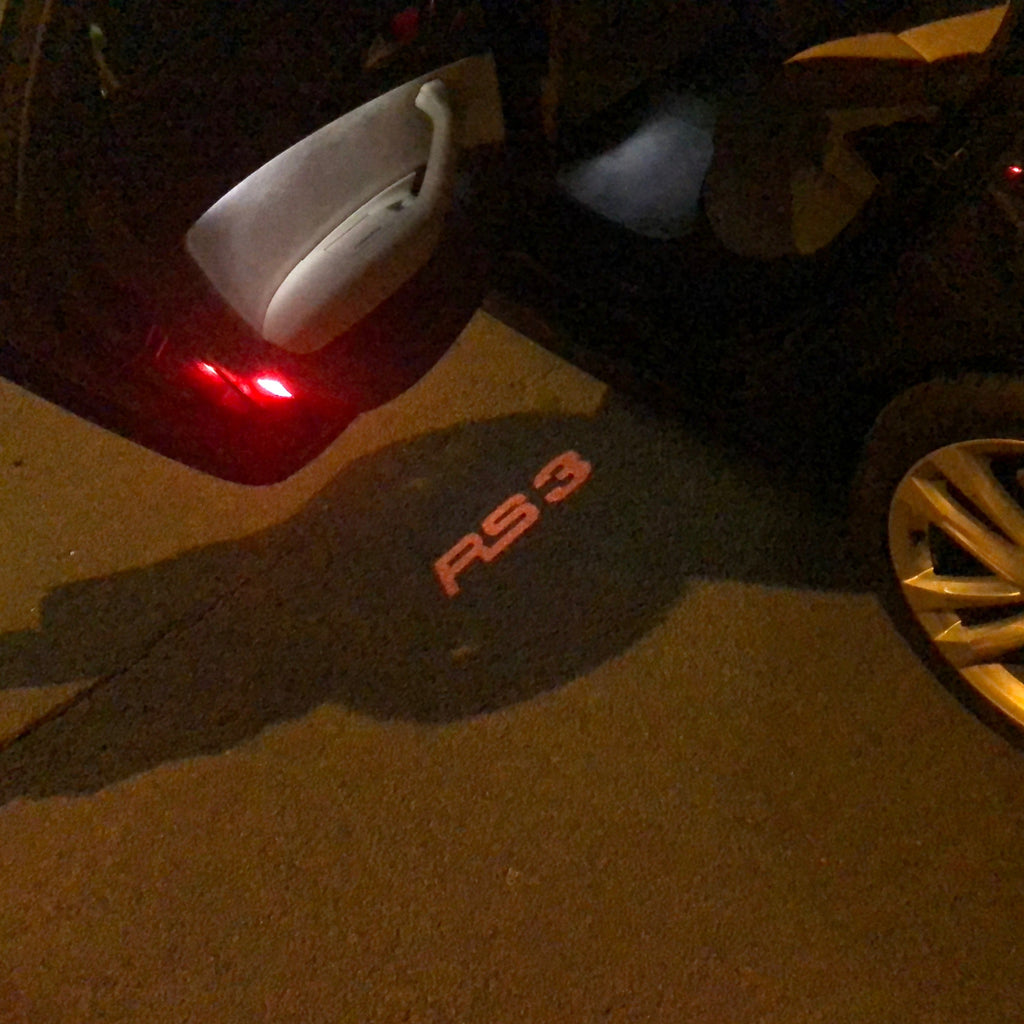 AUDI RS3 LOGO PROJECTOT LIGHTS Nr.139  (quantity 1 = 2 Logo Films /2 door lights）