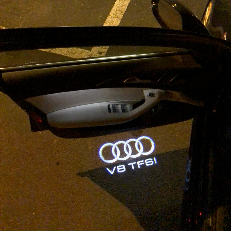 AUDI V8 TFSI  LOGO PROJECTOT LIGHTS Nr.105  (quantity 1 = 2 Logo Films /2 door lights）