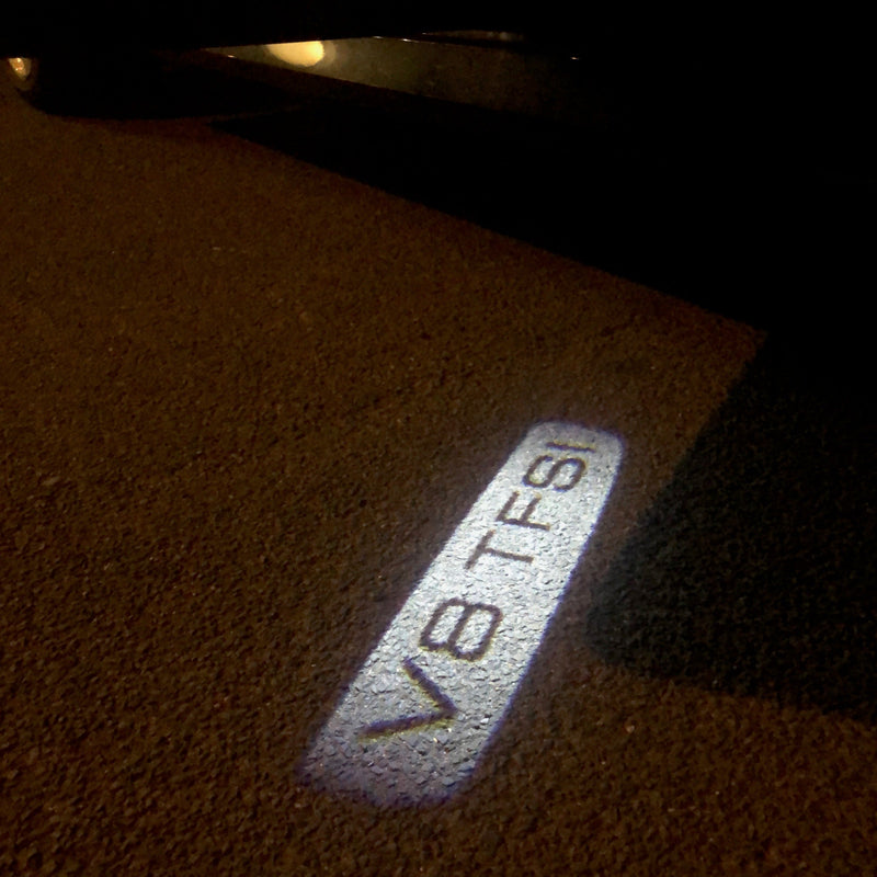 AUDI V8 TFSI  LOGO PROJECTOT LIGHTS Nr.106  (quantity 1 = 2 Logo Films /2 door lights）