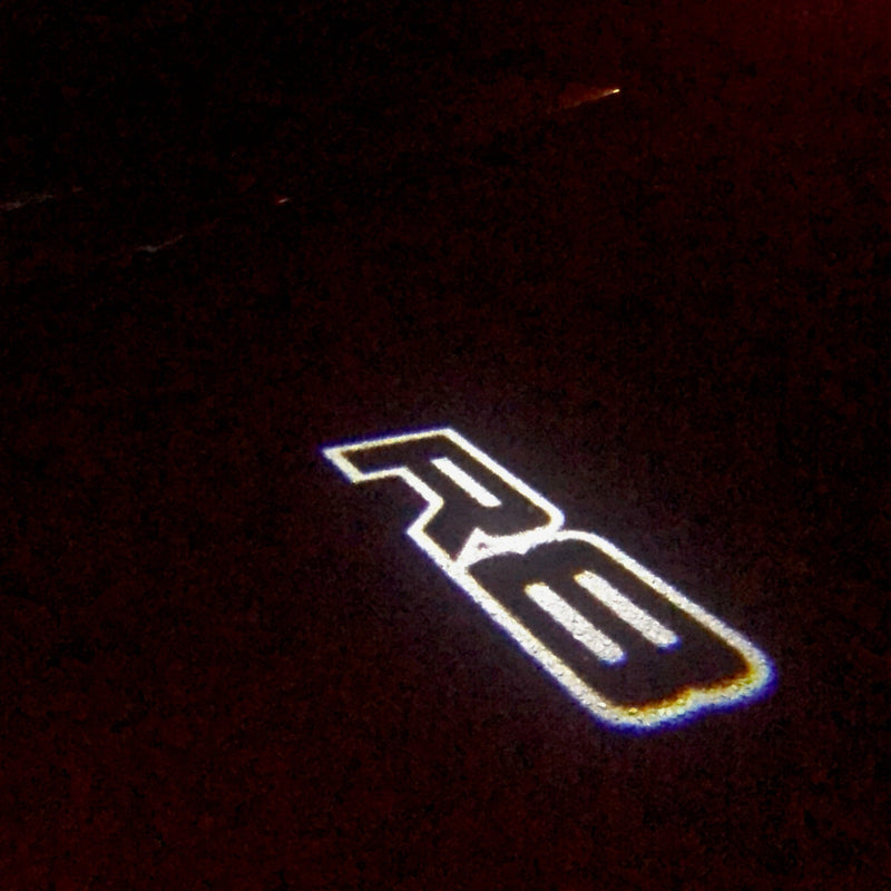 AUDI R8 LOGO PROJECTOT LIGHTS Nr.123 (quantità 1 = 2 pellicole logo /2 luci porta） 