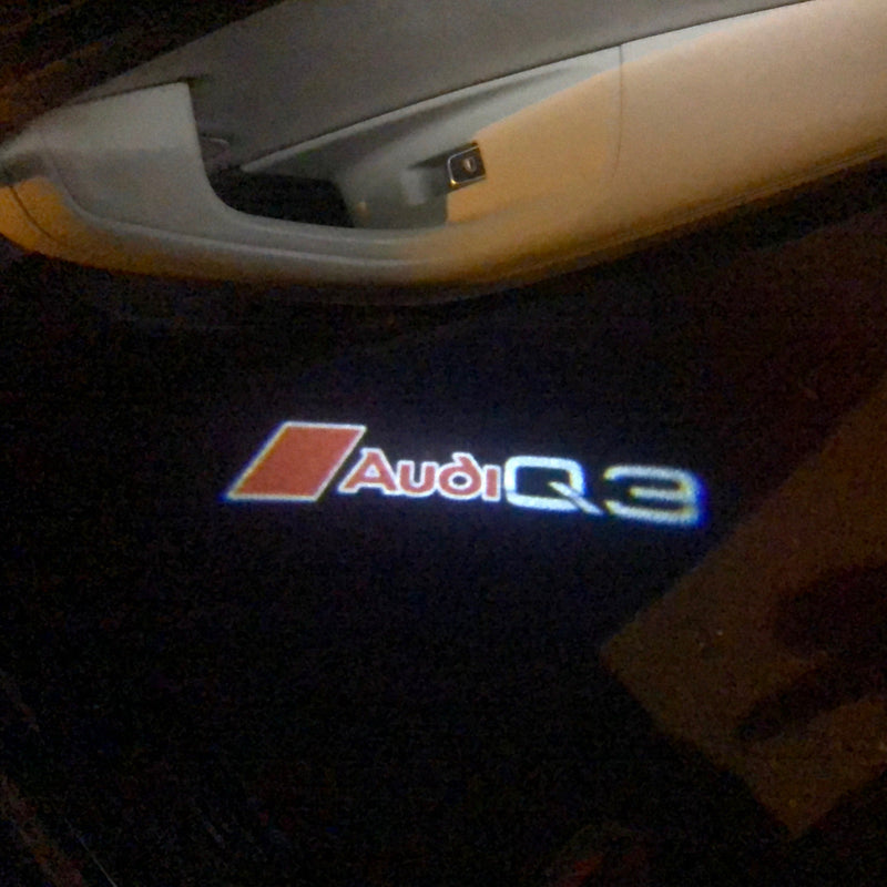 AUDI Q3 LOGO PROJECTOT LIGHTS Nr.90 (Menge 1 = 2 Logofolien /2 Türleuchten） 