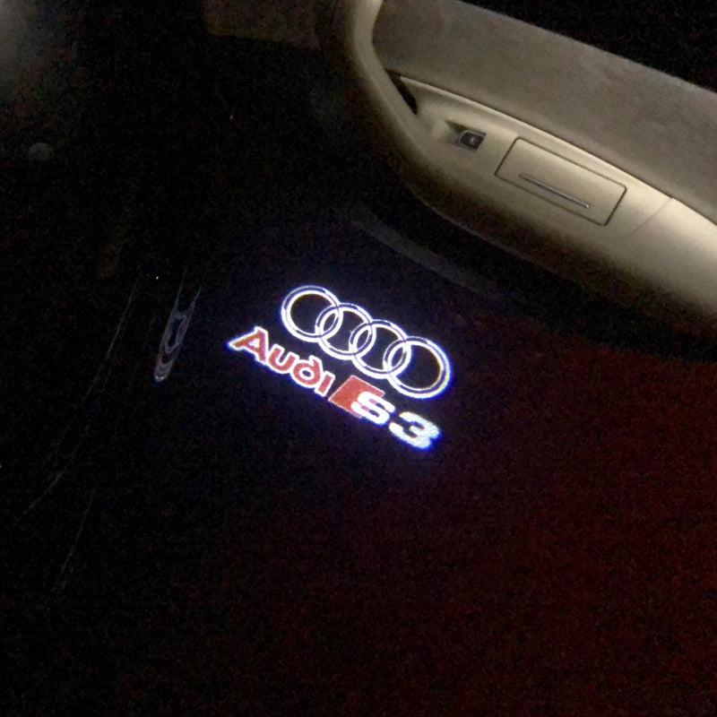 AUDI S3 LOGO PROJECTOT LIGHTS Nr.33  (quantity 1 = 2 Logo Films /2 door lights）