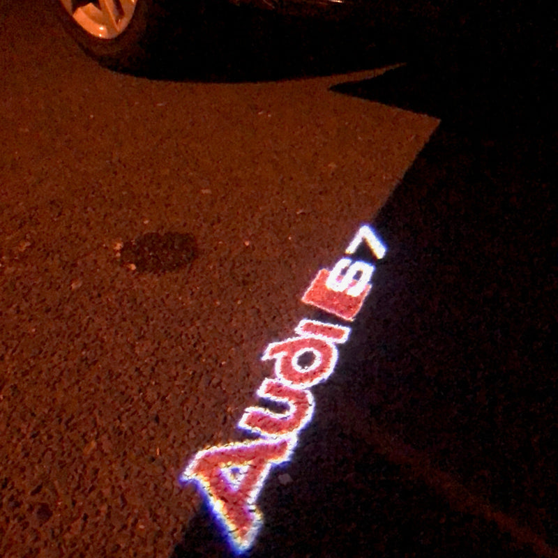 AUDI S7 LOGO PROJECTOT LIGHTS Nr.93 (Menge 1 = 2 Logofolien /2 Türleuchten）