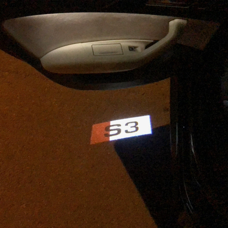 AUDI S3 LOGO PROJECTOT LIGHTS Nr.129  (quantity 1 = 2 Logo Films /2 door lights）