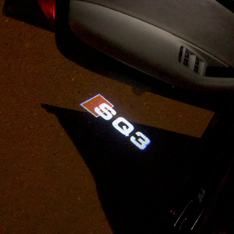 AUDI SQ3 LOGO PROJECTOT LIGHTS Nr.57 (quantità 1 = 2 pellicole logo /2 luci porta） 