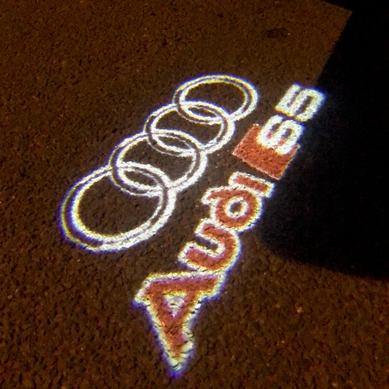 AUDI S5 LOGO PROJECTOT LIGHTS Nr.35  (quantity 1 = 2 Logo Films /2 door lights）