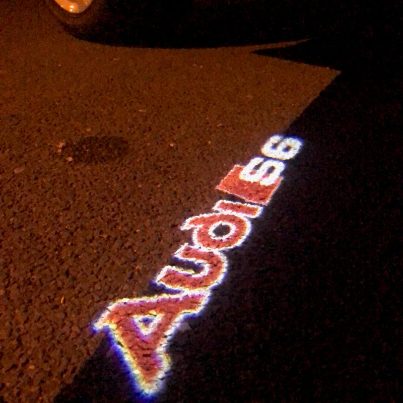 AUDI S6 LOGO PROJECTOT LIGHTS Nr.92  (quantity 1 = 2 Logo Films /2 door lights）