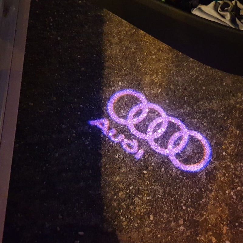 AUDI  Original LOGO PROJECTOT LIGHTS Nr.003  (quantity 1 = 2 Logo Films /2 door lights）