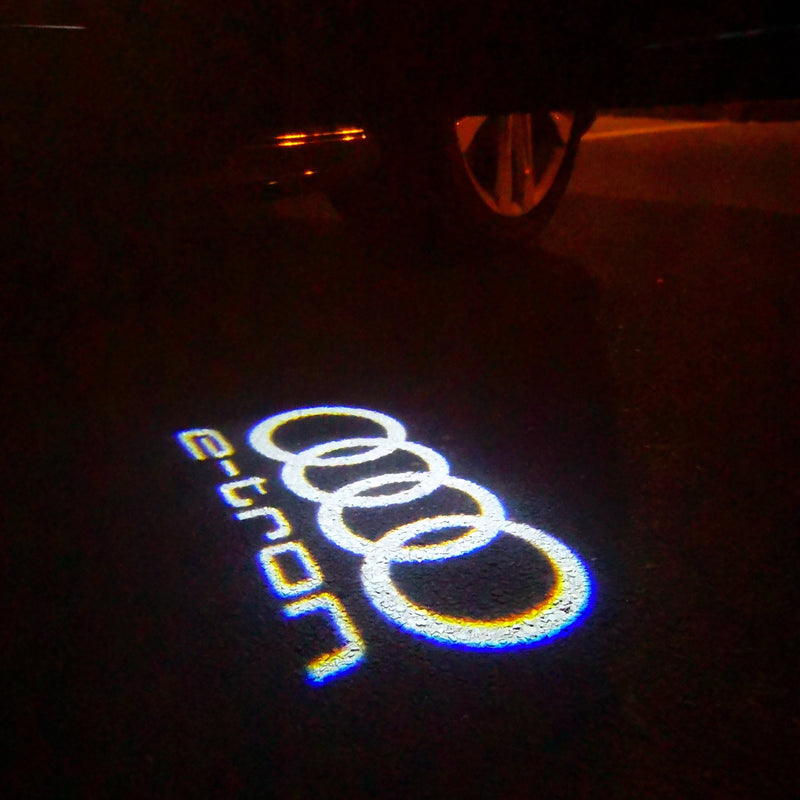 AUDI E-TRON LOGO PROJECTOT LIGHTS Nr.16  (quantity 1 = 2 Logo Films /2 door lights）