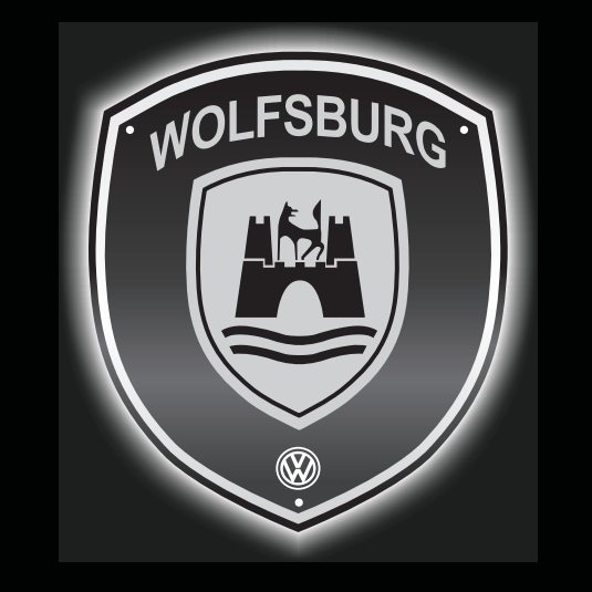 Volkswagen Türleuchten WOLFSBURG Logo Nr. 167 (Menge 1 = 2 Logofolie / 2 Türleuchten)