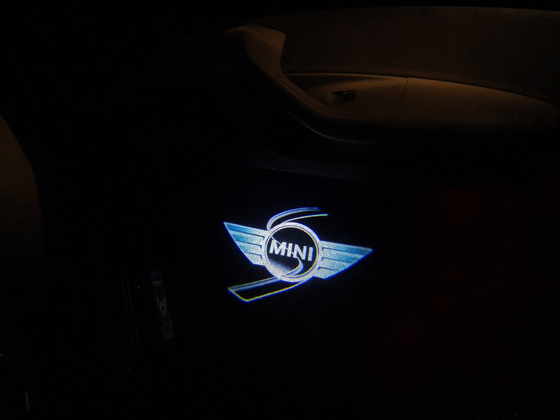 MINI S LOGO PROJECROTR LIGHTS Nr.52 (quantità 1 = 2 pellicole logo / 2 luci porta) 