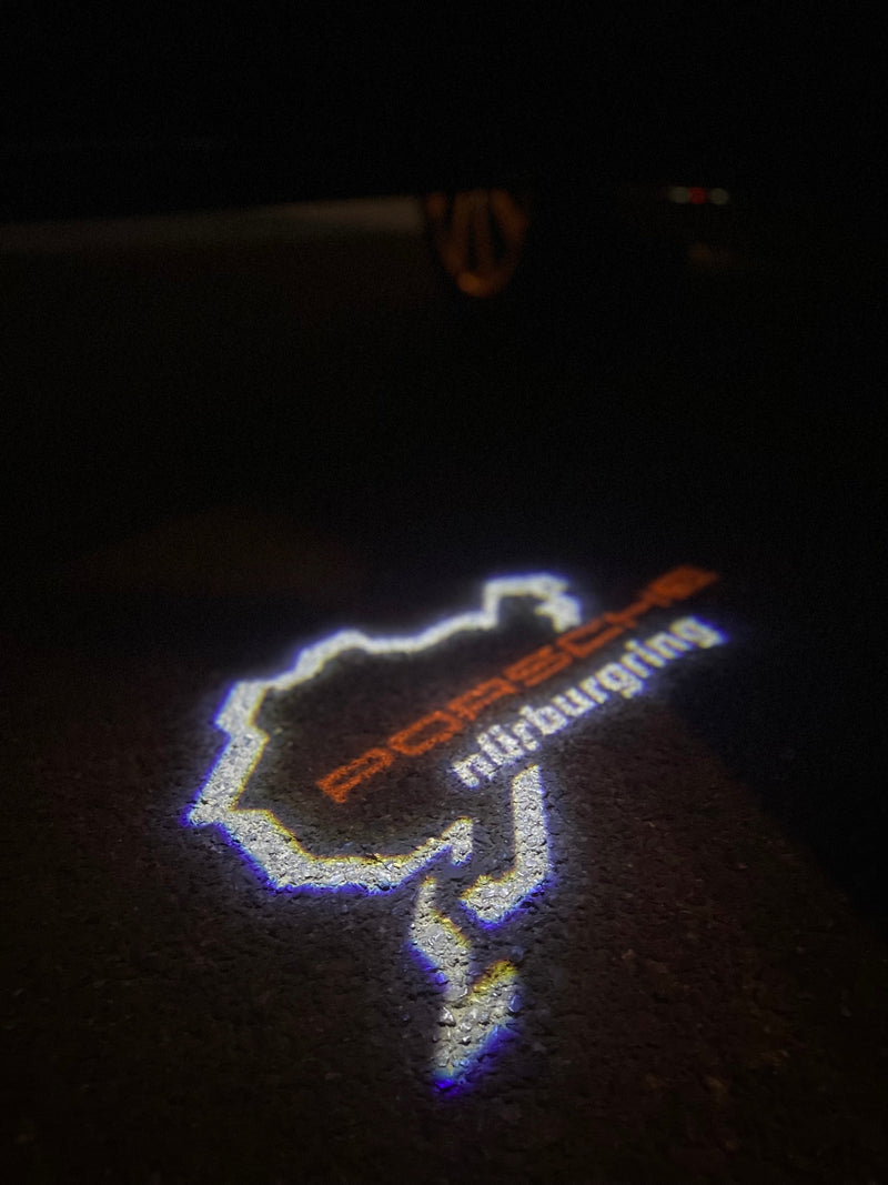 PORSCHE Nürburgring LOGO PROJECTOT LIGHTS Nr.8043 (quantità 1 = 2 pellicole logo / 2 luci porta)