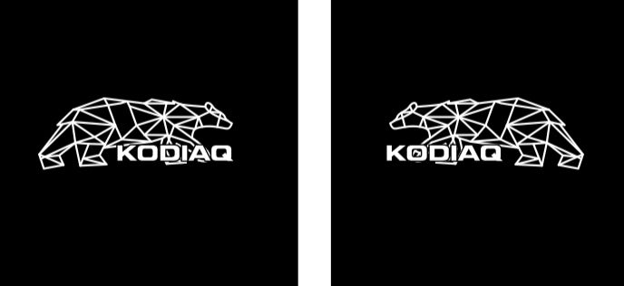 SKODA KODIAQ LOGO PROJECTOT LIGHTS Nr.00068 (quantità 1 = 2 pellicole logo / 2 luci porta)