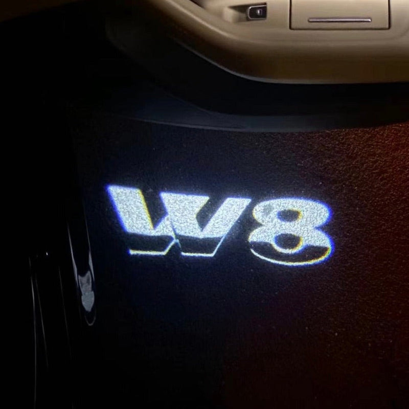 Volkswagen Luci porta W8 Logo n. 37 (quantità 1 = 2 pellicole con logo/2 luci per porte)