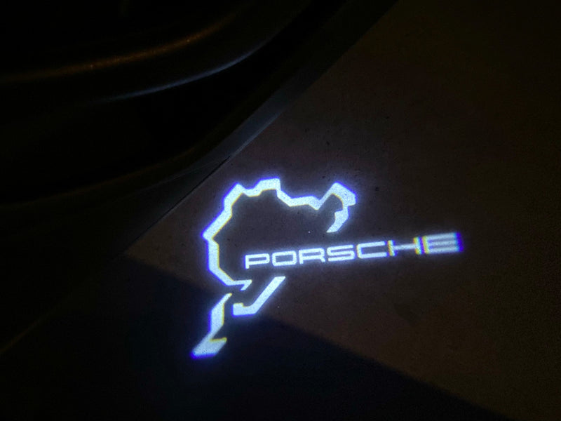 PORSCHE Nürburgring LOGO PROJECTOT LIGHTS Nr.8044 (Menge 1 = 2 Logofolie / 2 Türleuchten)