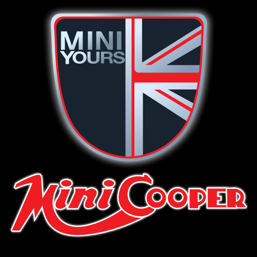 MINI  BRITISH NATIONAL FLAG WITH MINI  LOGO PROJECROTR LIGHTS Nr.40 (quantity  1 =  2 Logo Film /  2 door lights)