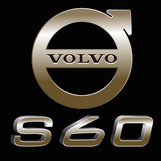 Volvo S 60 LOGO PROJECROTR LIGHTS Nr.117 (quantità 1 = 2 pellicole logo / 2 luci porta) 